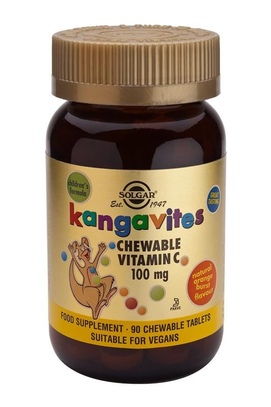 Kangavites pureskeltava C-vitamiini 100 mg tabletit Natural Orange Burst - Health Emporium