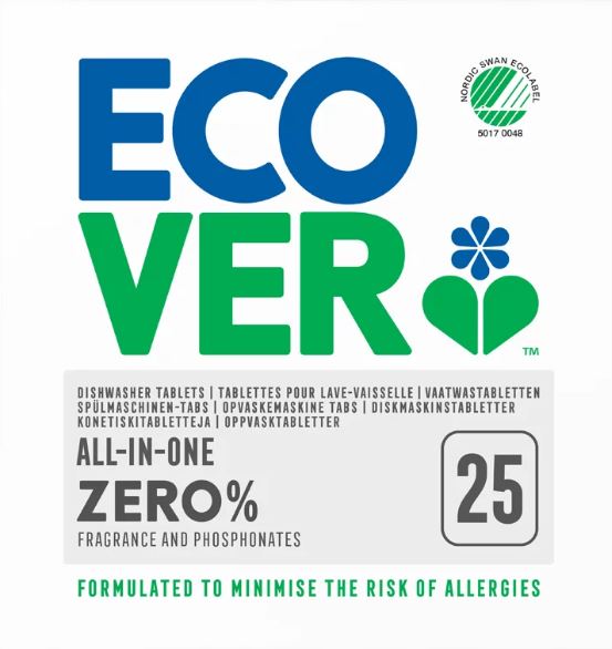 ZERO All-In-One Ecover Dishwasher Tablets 25 Tablets