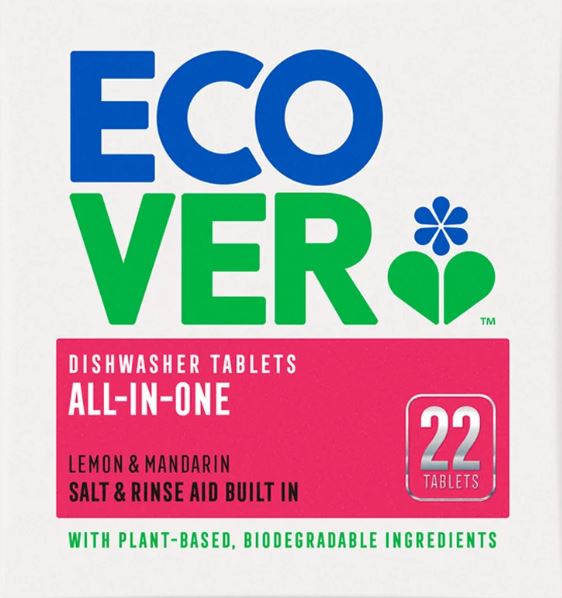 Lemon and Mandarin All-In-One Ecover Dishwasher Tablets: 25 Tablets