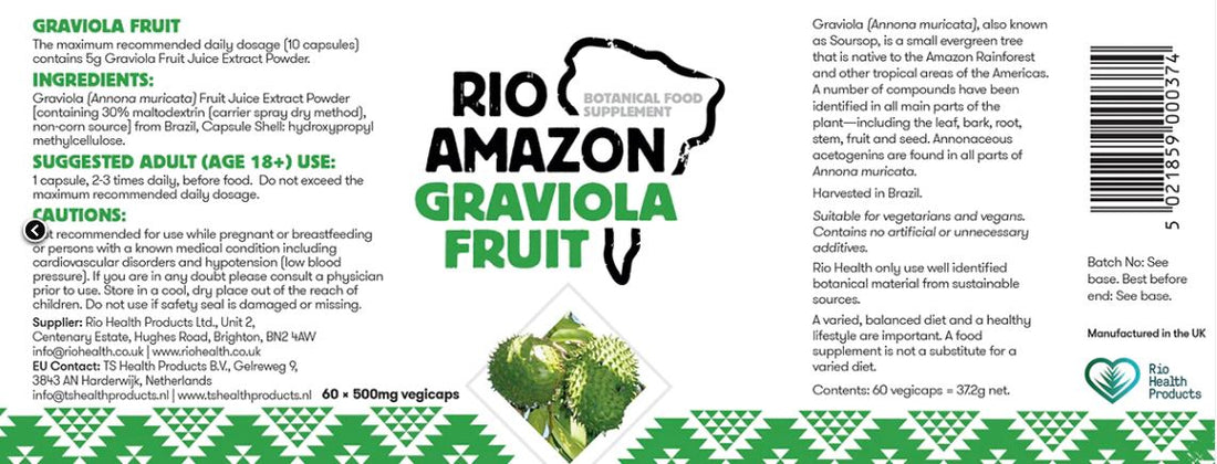 Graviola / Frutta di Soursop 500mg (60 capsule vegetali)