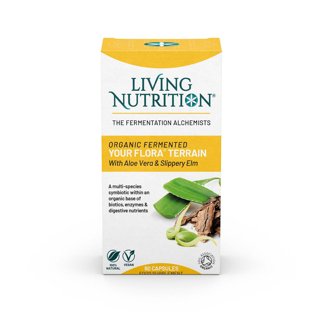 Your Flora Terrain 60 Capsules – Fermented Living Culture Symbiotic With Organic Aloe Vera And Slippery Elm