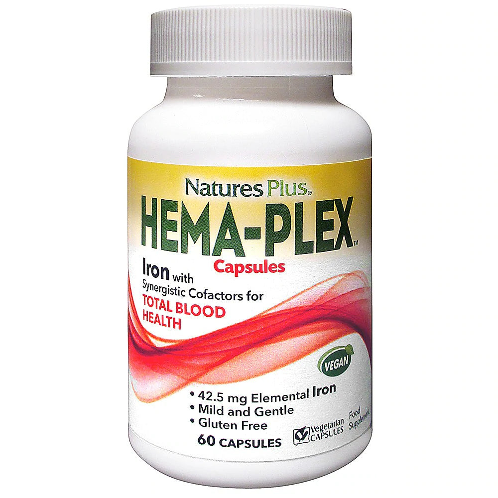 HemaPlex, suplemento nutricional para saúde total do sangue, 60 cápsulas vegetais