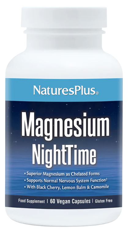 Natures plus cápsulas noturnas de magnésio 60