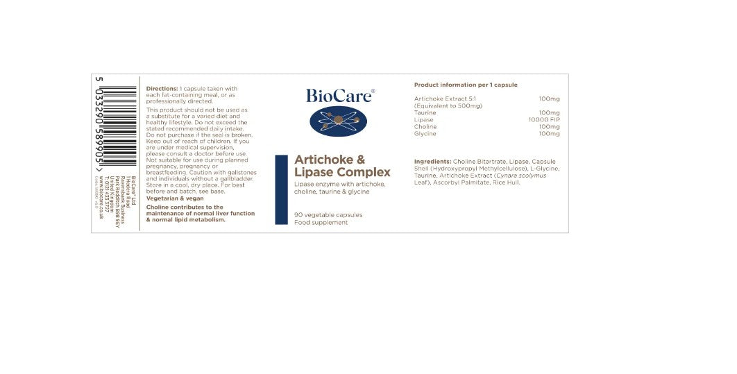 Complejo Alcachofa & Lipasa sustituye a Lipozyme 90 Caps - Health Emporium