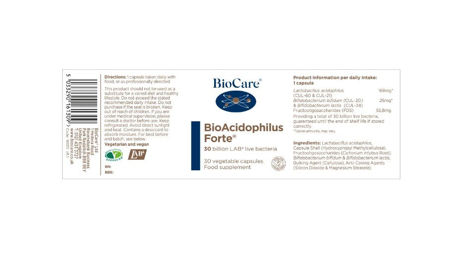 BioAcidophilus Forte Probiotic 30 Caps - Health Emporium