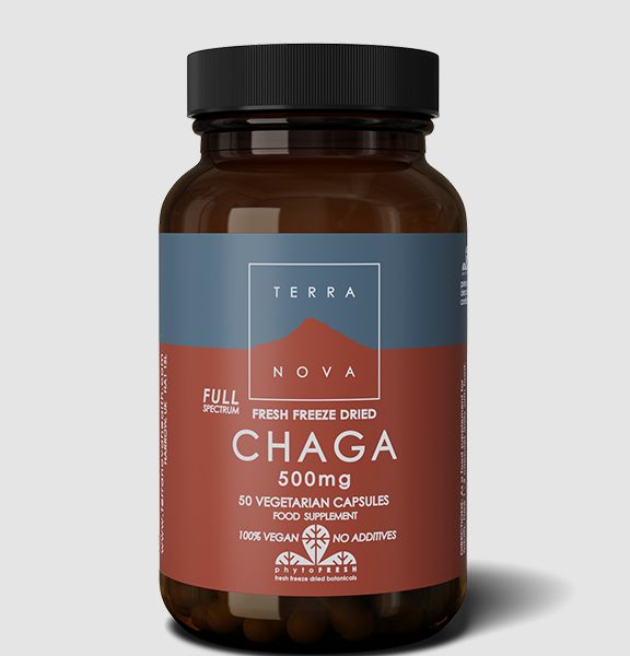 Terranova chaga 500 มก. (ฟรีซดรายออร์แกนิกสดเต็มสเปกตรัม) 50 แคป - เอ็มโพเรียมสุขภาพ