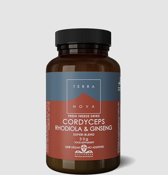 Terranova Cordyceps-, Rhodiola- und Ginseng-Supermischungspulver 30 g – Health Emporium