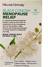 Black cohosh relief εμμηνόπαυσης 30 ταμπλέτες - Εμπορικό Κέντρο υγείας