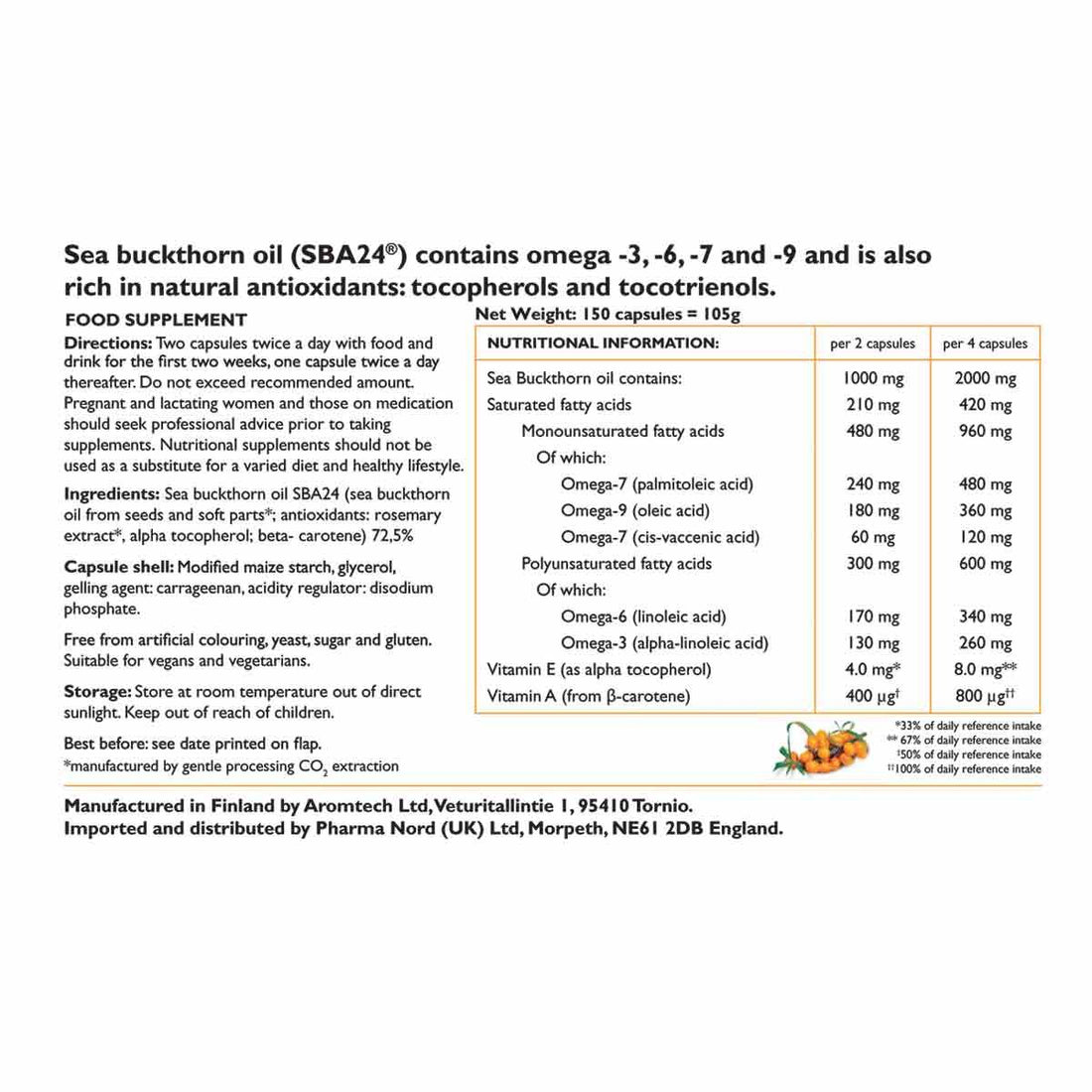 Omega 7 havtornolie - sundhed emporium