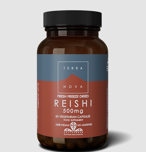 Terranova reishi 500 mg (celospektrální, čerstvě sušená mrazem) 50 kapslí - zdravotní emporium