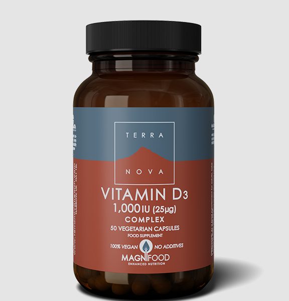 Terranova Vitamina D3 1000iu (25µg) Complexo 50 cápsulas
